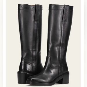 Frye Kate Pull On Tall Boot Black NIB